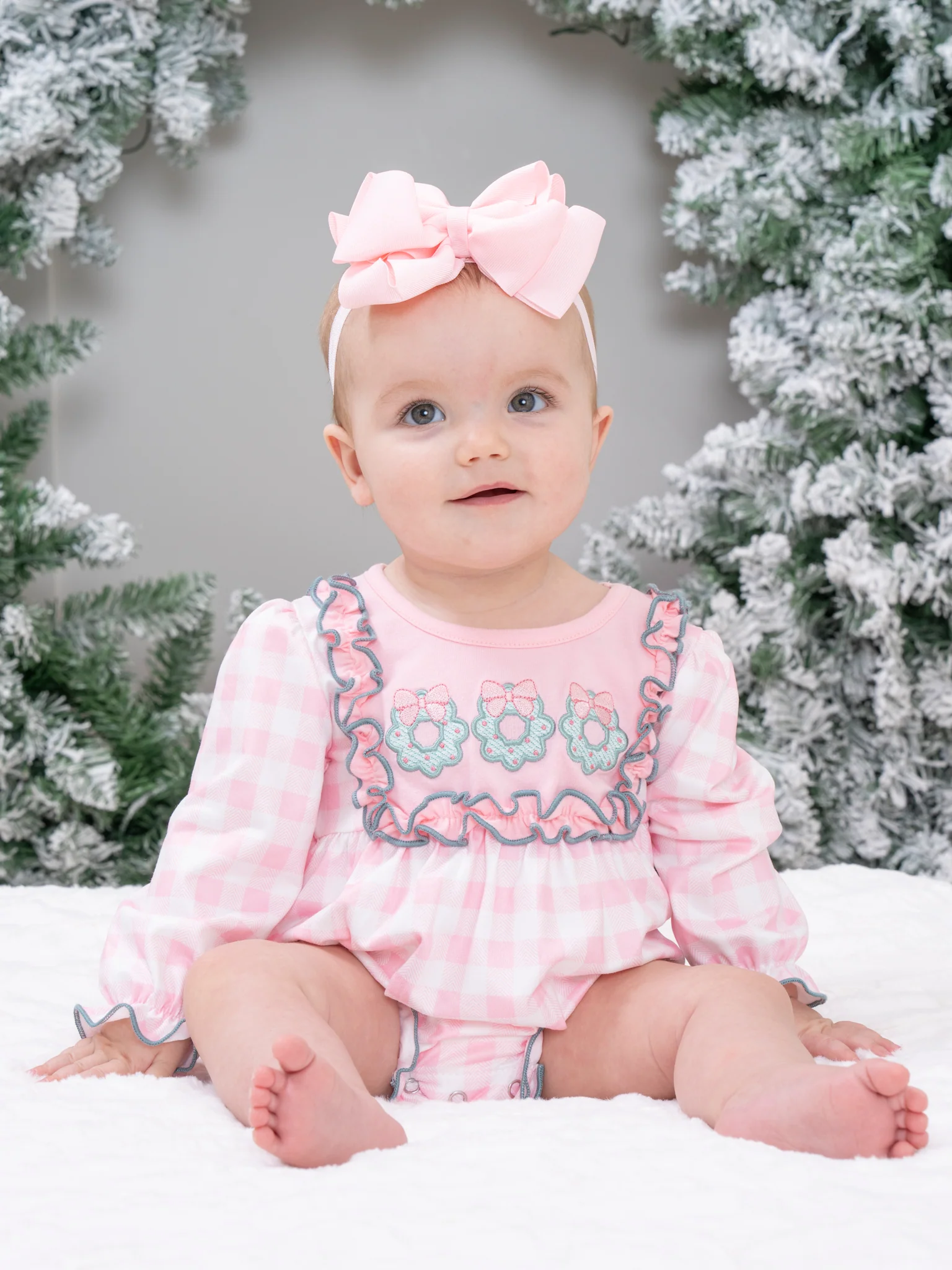 Wreathed in Love Embroidered Ruffle Bubble Romper - Image 4