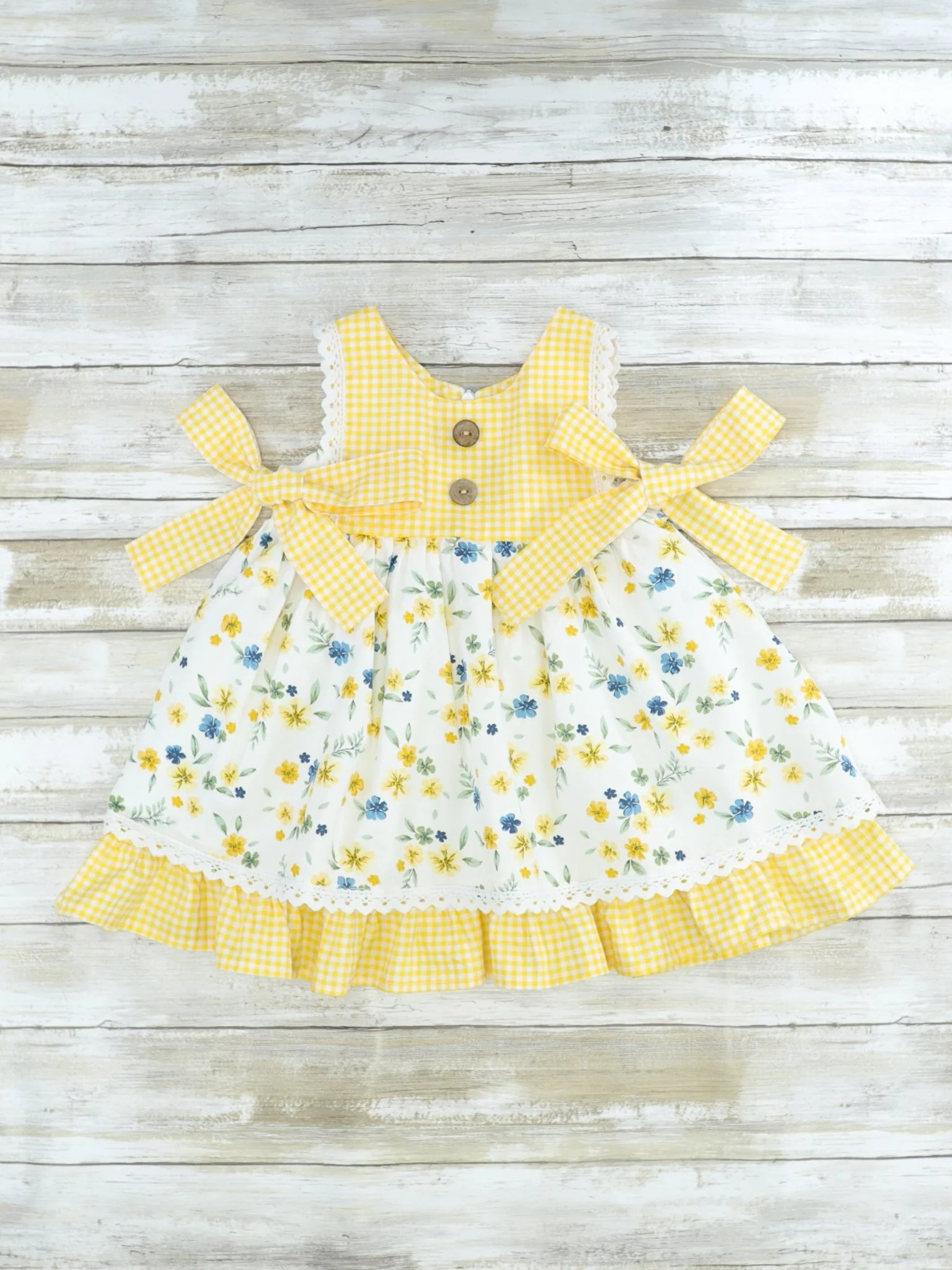 Yellow & Blue Floral Dress