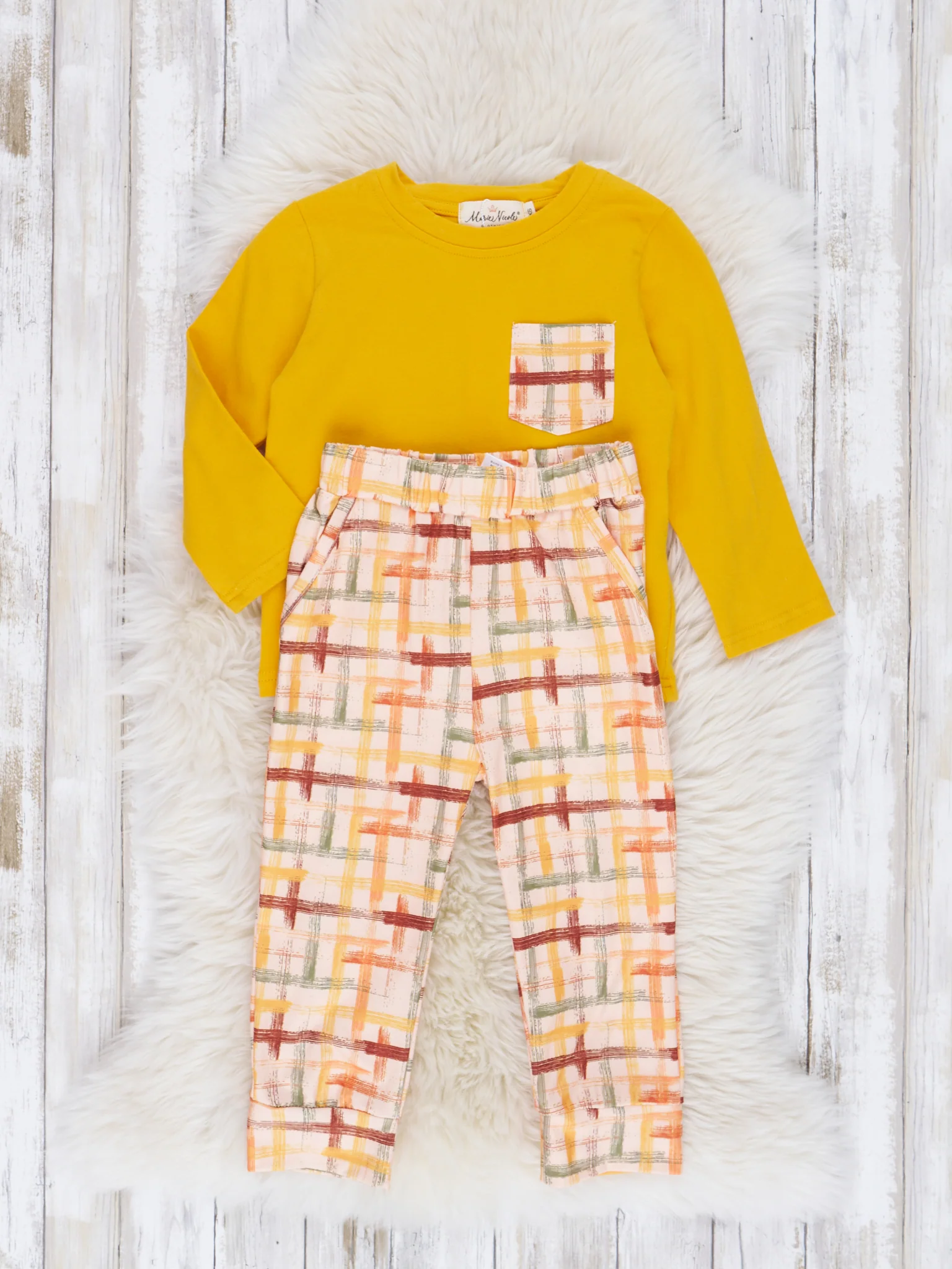 Yellow Autumn Plaid Outfit - Image 2