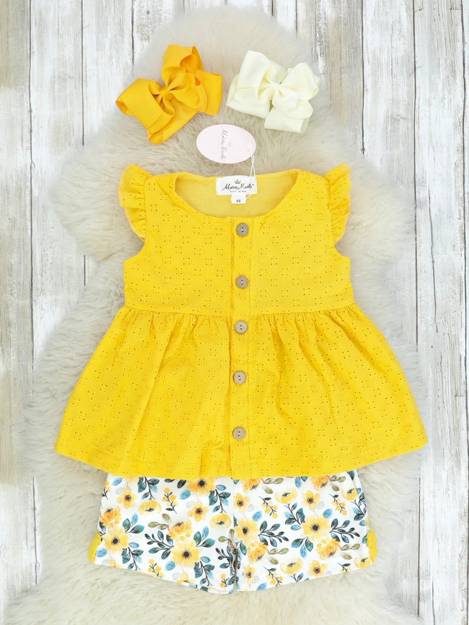 Yellow Blue & White Floral Outfit