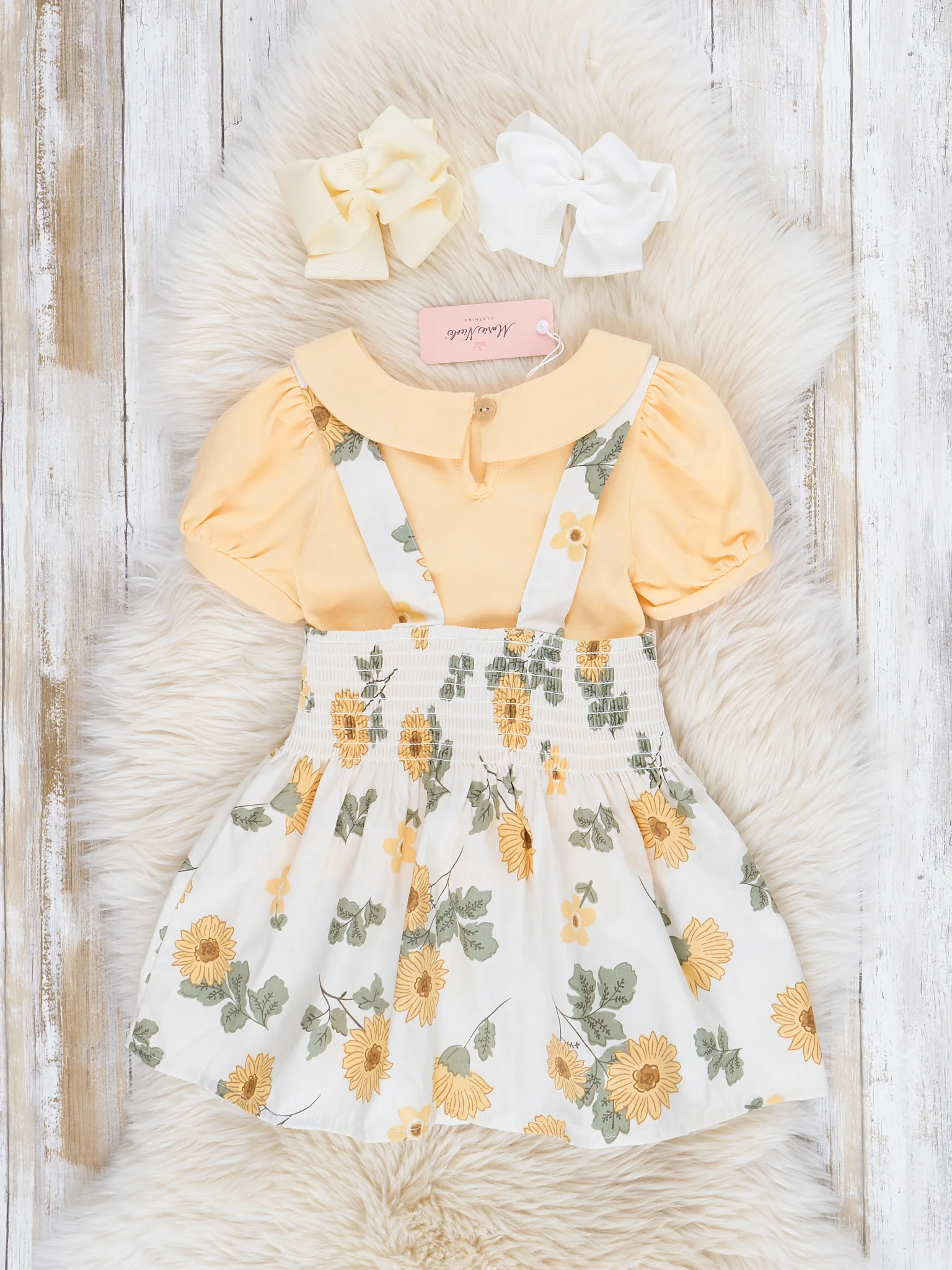 Yellow Dainty Florals Overalls Set - Image 2