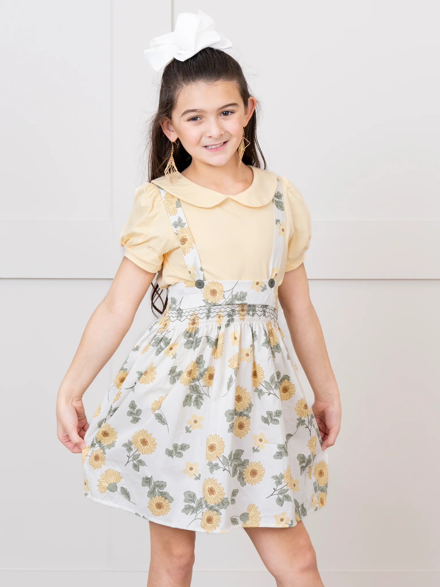 Yellow Dainty Florals Overalls Set - Image 3
