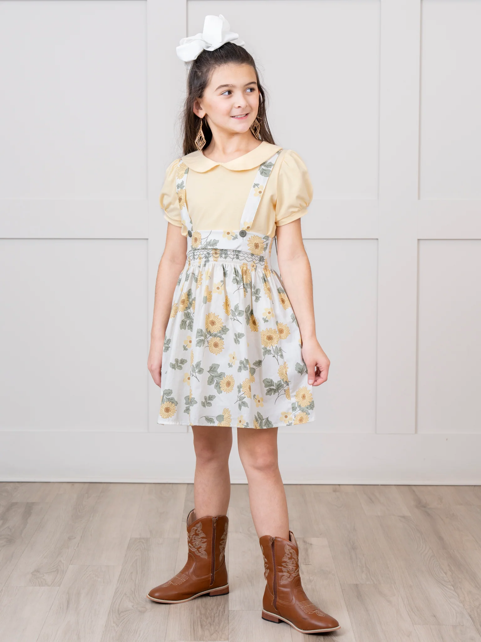 Yellow Dainty Florals Overalls Set - Image 6