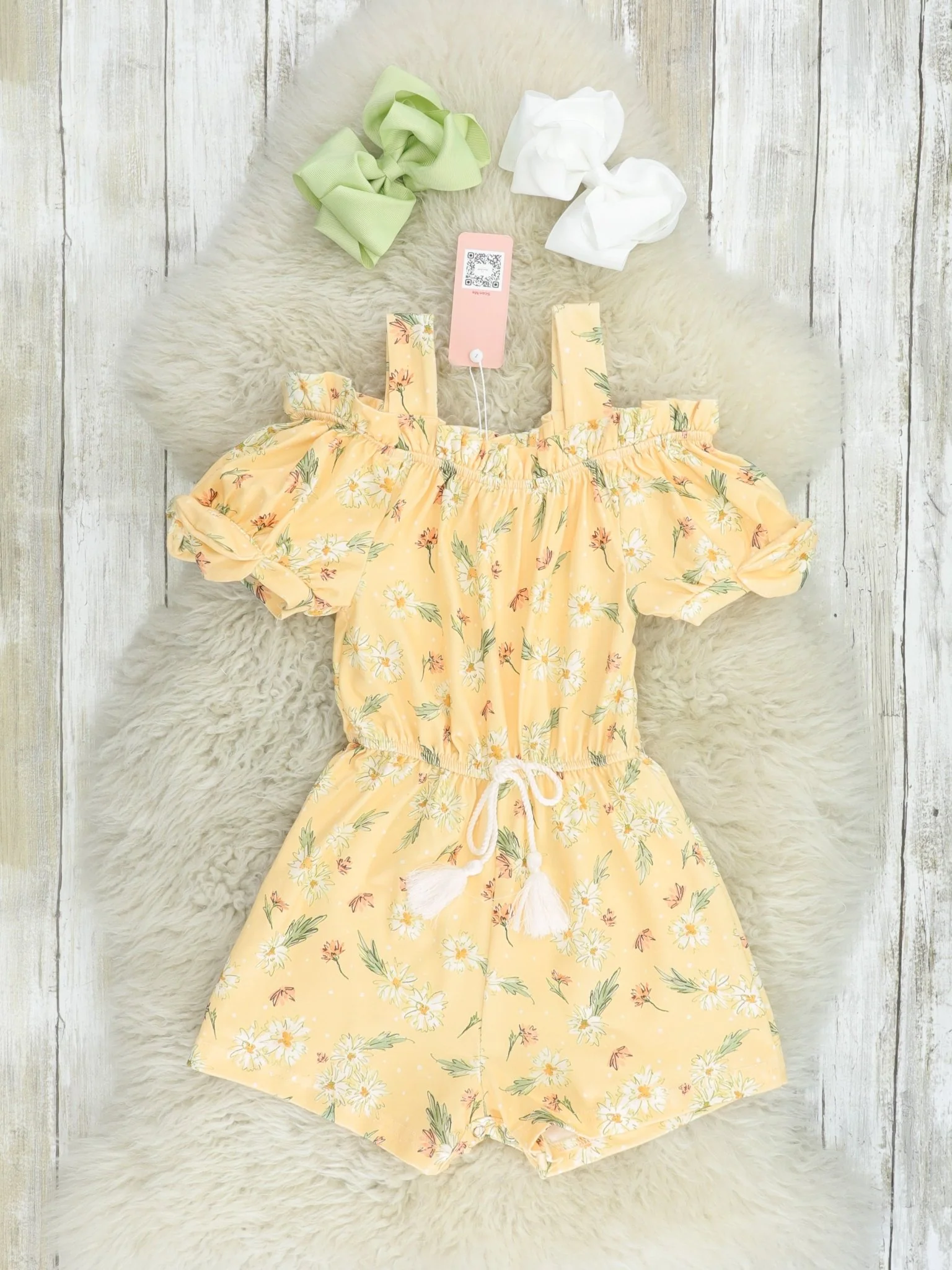 Pastel Yellow Daisy Ruffle Jumpsuit