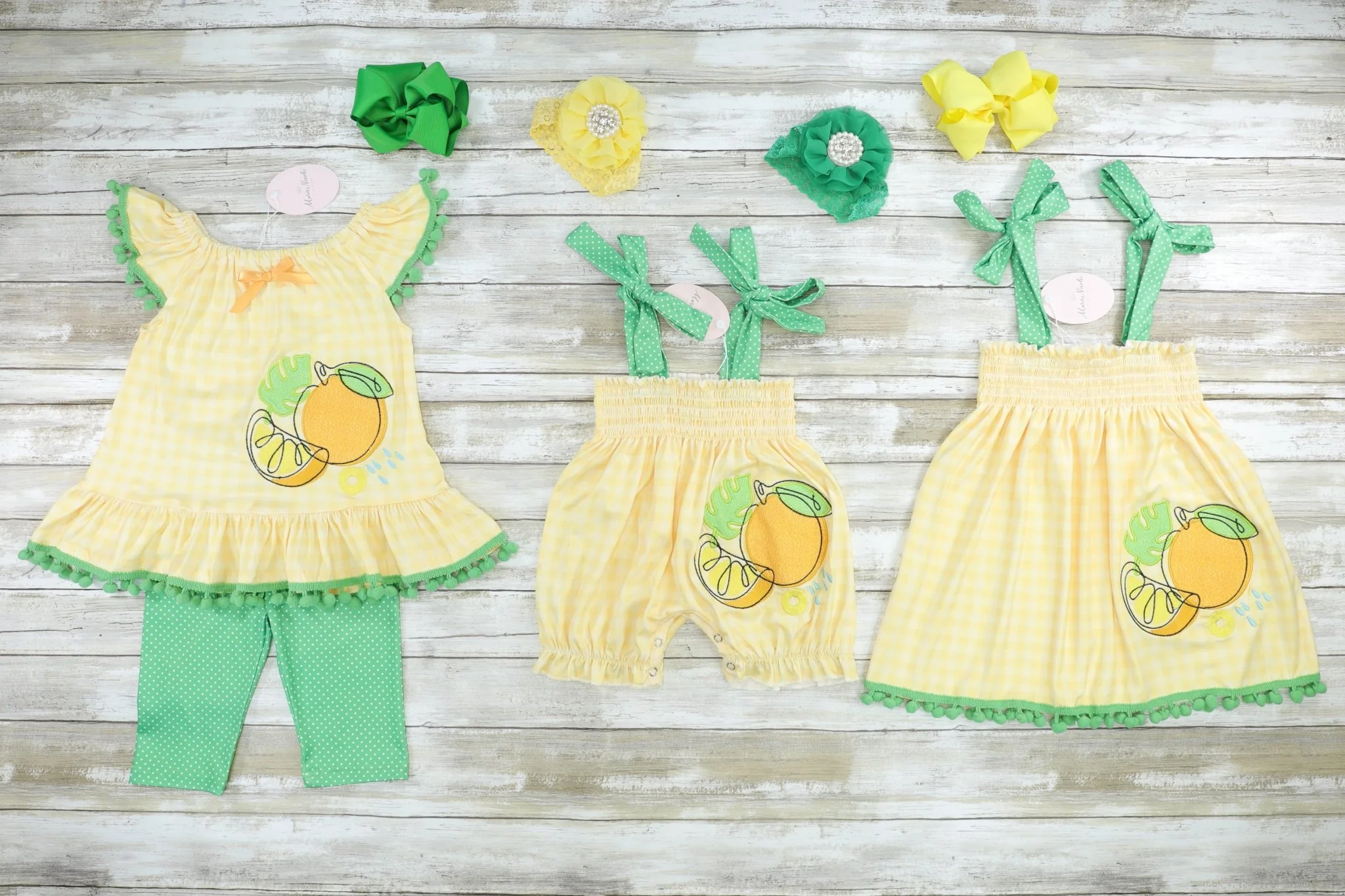 Yellow & Green Lemons Ruffle Outfit - Image 2