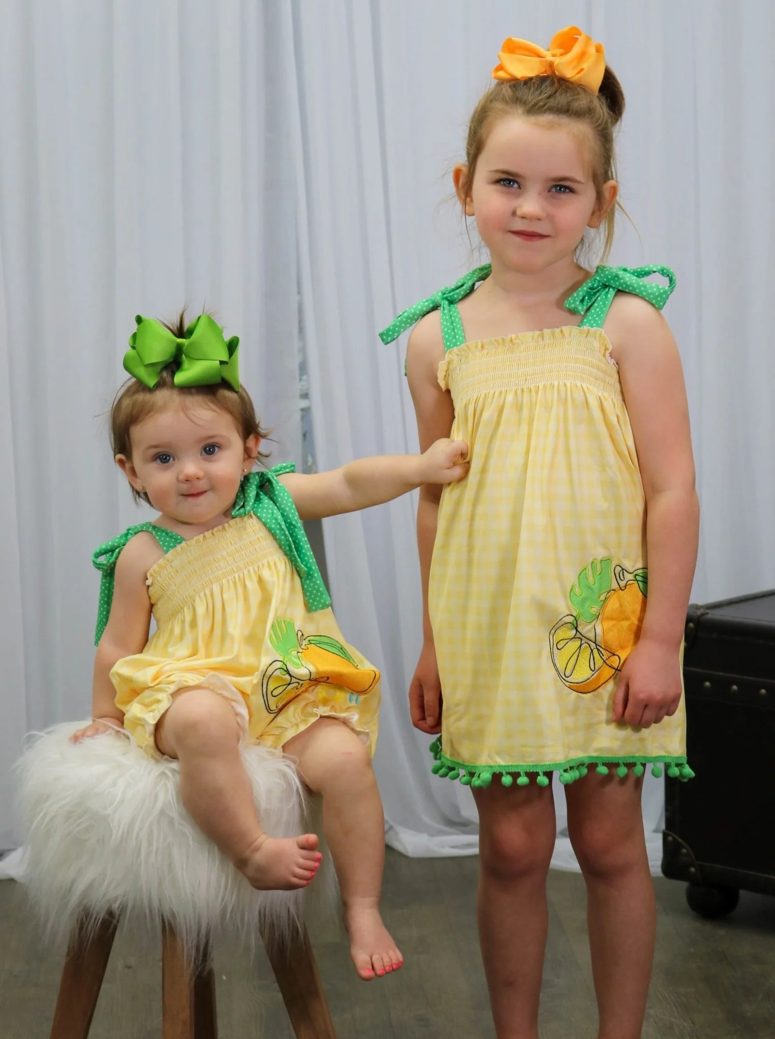 Yellow & Green Lemons Tie Dress - Image 5