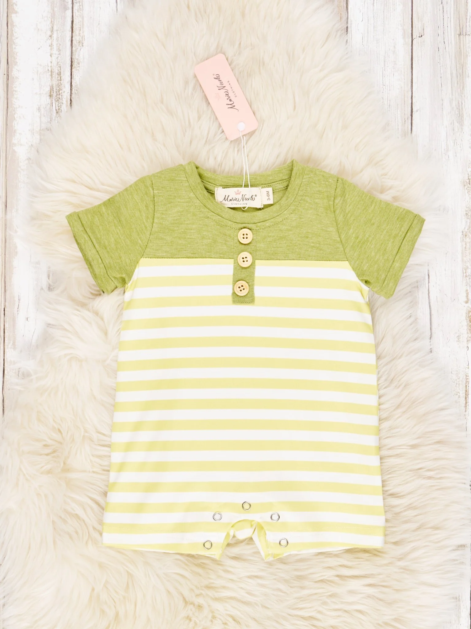 Yellow Stripe Romper
